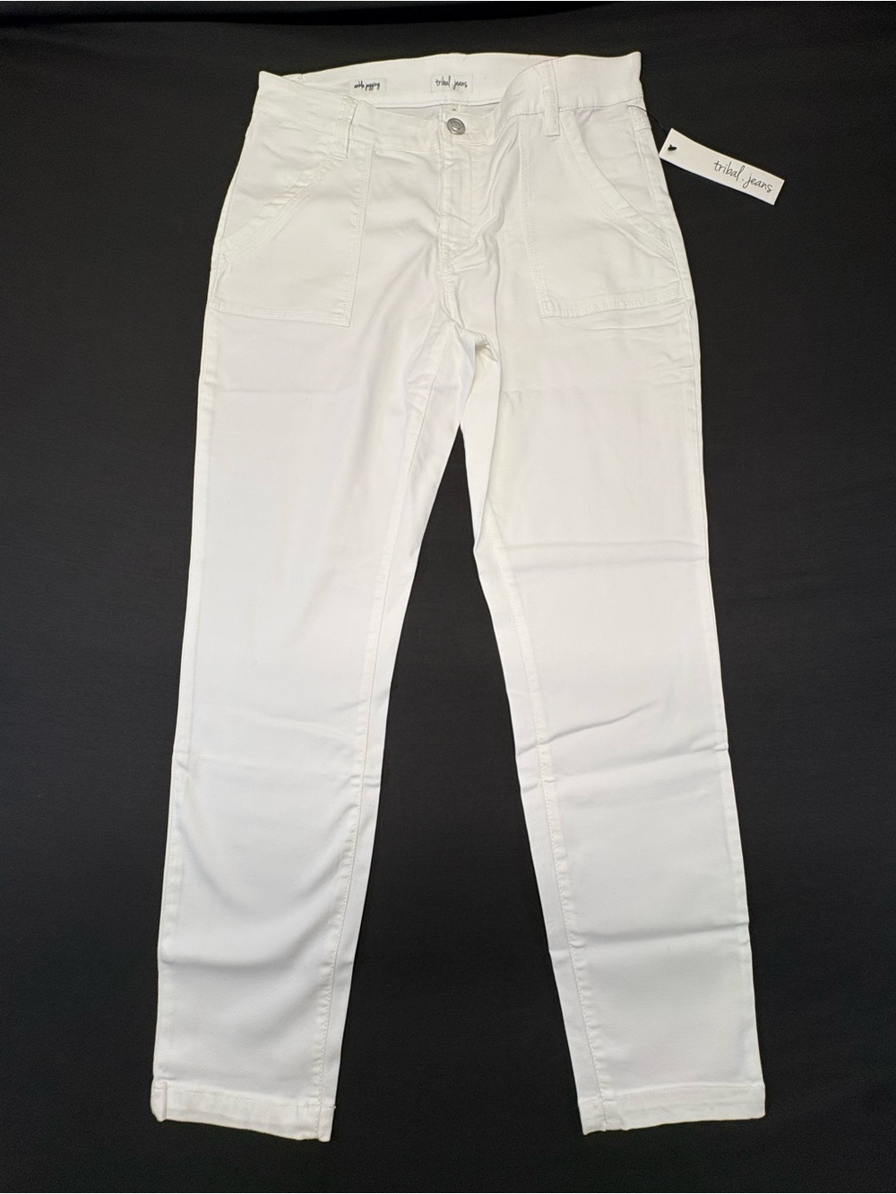 Tribal Straight Leg Pants in White Size 10